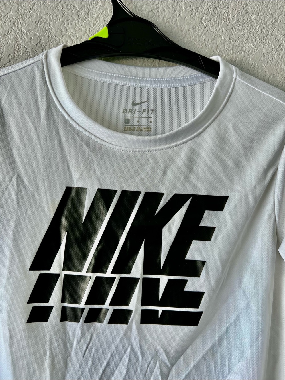 Nike White Short-Sleeve Tee with Black NIKE Graphic